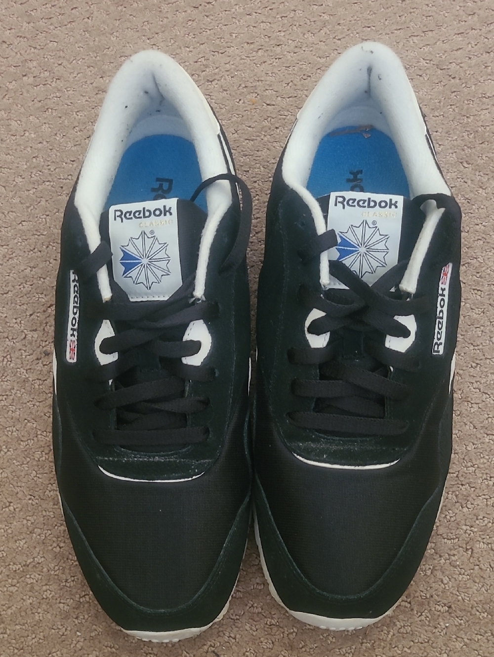 Reebok Men's Black and White Low-Top Sneakers Size 13